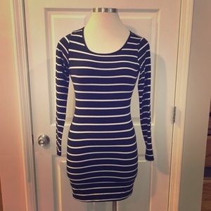Black and white striped dress